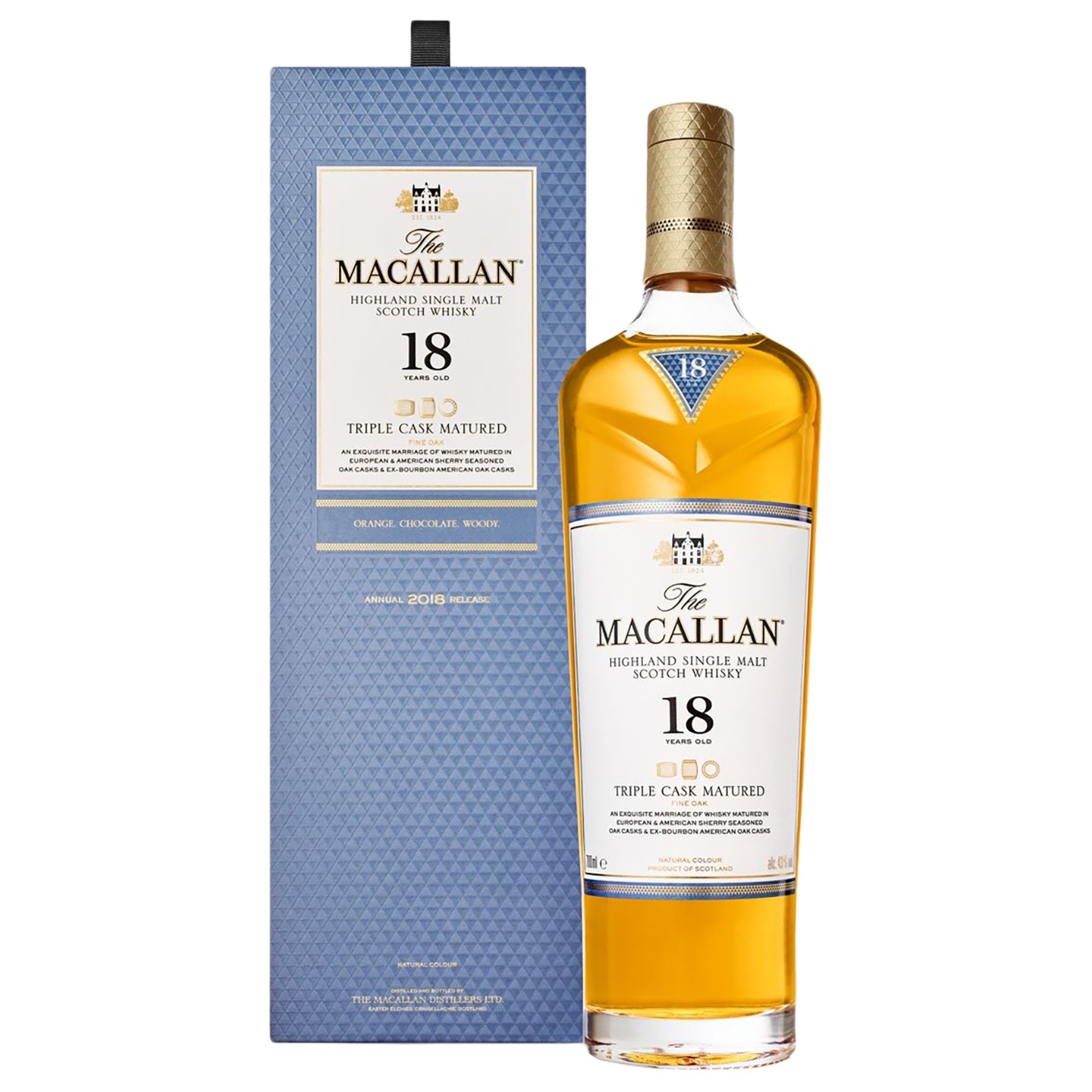 

Виски The Macallan Triple Cask Matured 18лет 43% 0,7л