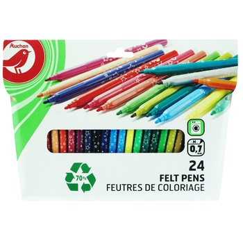 Auchan Colored Felt-Tip Pens Set 24pc - buy, prices for Auchan - photo 1