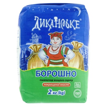 Мука Диканьское пшеничная высший сорт 2кг - купить, цены на Чудо Маркет - фото 1