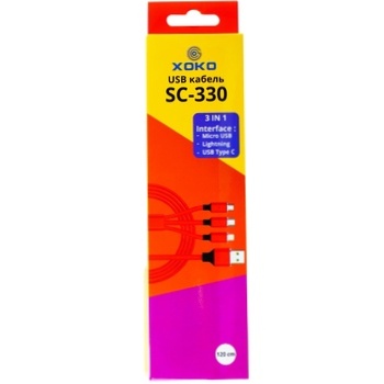 Кабель Xoko SC-330 USB 3в1 120см - купити, ціни на Auchan - фото 1