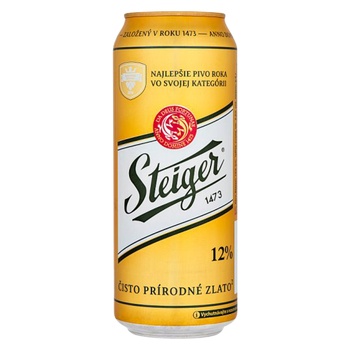 Пиво Steiger Gold світле 5% 0.5л - купити, ціни на ULTRAMARKET - фото 1