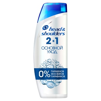 Шампунь и бальзам-ополаскиватель 2в1 Head & Shoulders Основной уход против перхоти 200мл - купить, цены на МегаМаркет - фото 1