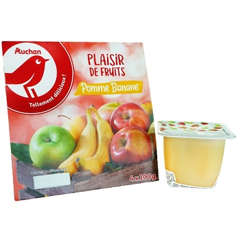 Auchan Puree Fruit Apple-banana 100g - buy, prices for Auchan - photo 1