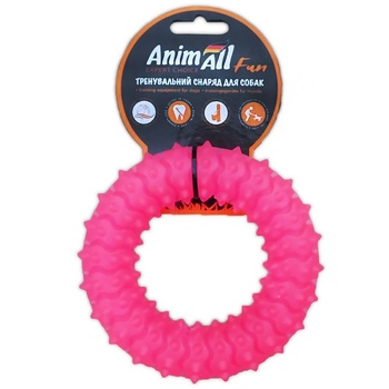 AnimAll Fun Toy Ring with Spikes Coral 9cm