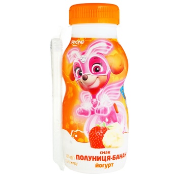 Йогурт Danone Щенячий Патруль клубника-банан 1,5% 185г - купить, цены на Auchan - фото 1