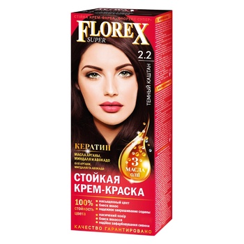 Крем-краска Florex для волос темно-каштановый цвет - купить, цены на Auchan - фото 1