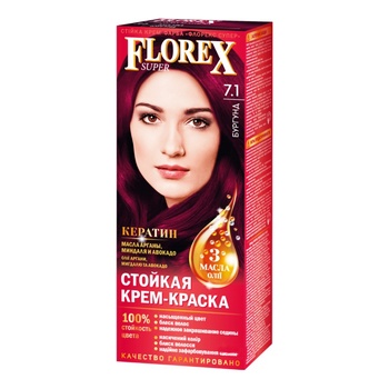 Крем-фарба Florex для волосся колір бургунд - купити, ціни на Auchan - фото 1