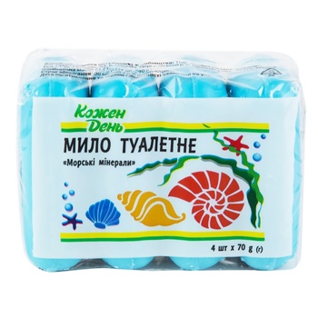 Мыло Каждый День туалетное морские минералы 4шт*70г - купить, цены на Auchan - фото 1