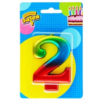 Veselaja zateja Candle for cake number 2 8cm - buy, prices for Auchan - photo 1