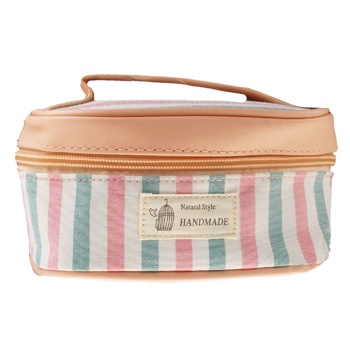 Natural Style Cosmetic Bag in Stripes