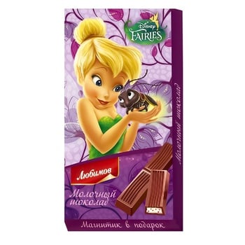 Chocolate milky Lyubimov Disney strawberries with cream 34% 100g Ukraine - buy, prices for NOVUS - photo 1