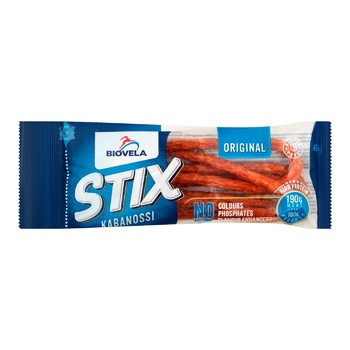 Biovela Kabanos Original Stix Raw-Smoked Sausages 45g - buy, prices for NOVUS - photo 1