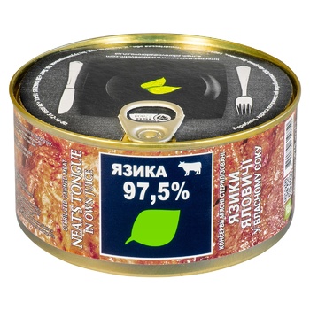 Язик яловичий Здорово у власному соку з/б 325г - купити, ціни на Восторг - фото 1