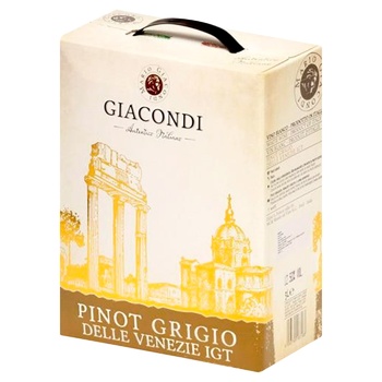 Giacondi Pinot Grigio White Semi-Dry Wine 12% 3l - buy, prices for NOVUS - photo 1