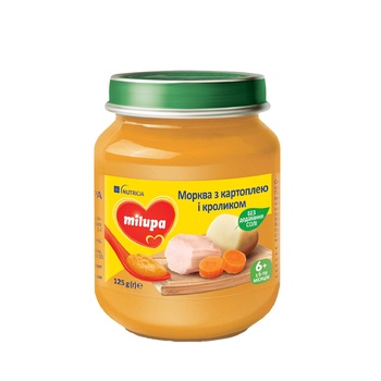 Milupa Puree Carrots with Potatoes and Rabbit for Children from 6 months 125g - buy, prices for NOVUS - photo 1