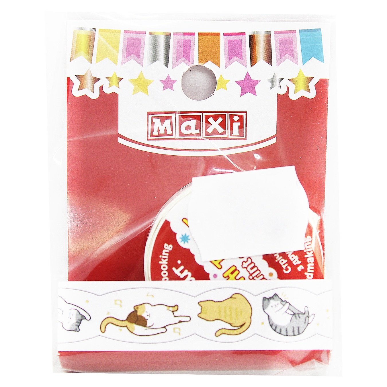 

Лента декоративная Maxi фигурная с принтом фольгой Коты 20мм*2м