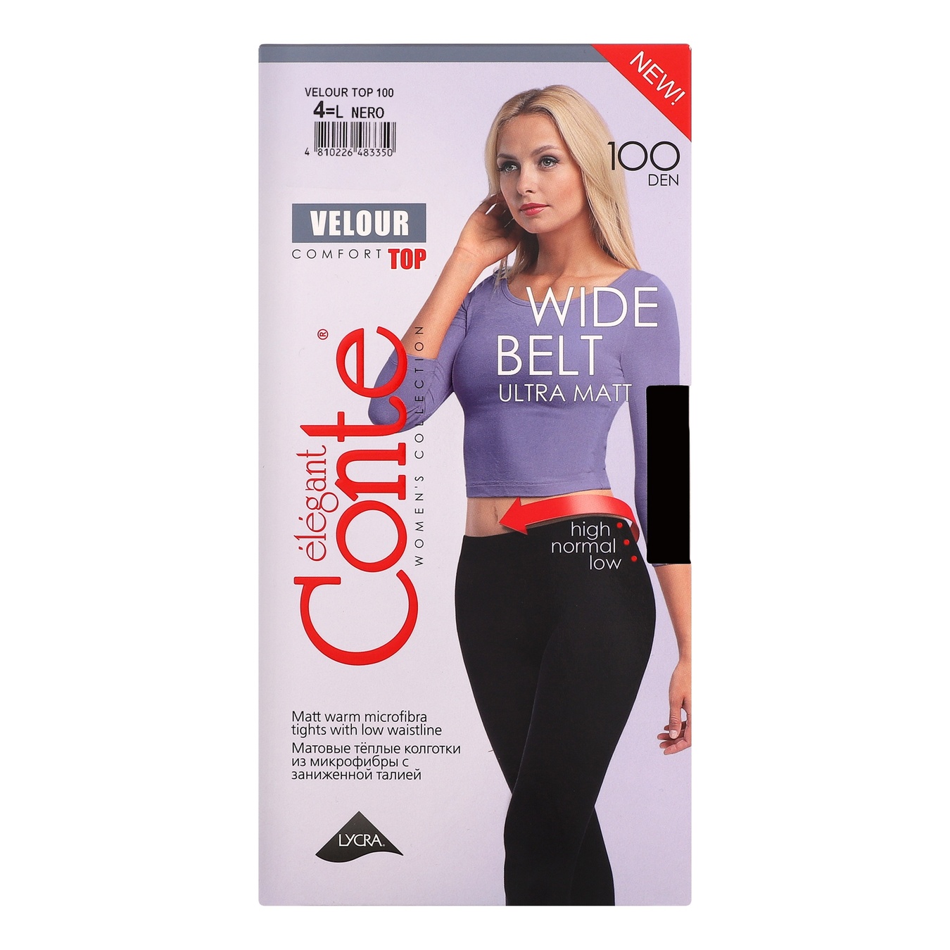 

Колготки женские Conte Velour Top 100ден р.4 Nero