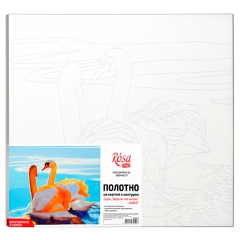 Rosa Start Swans Canvas on Cardboard with an Outline 30х40cm