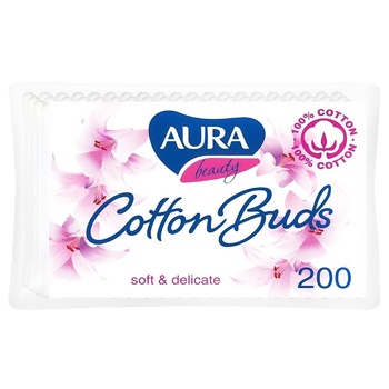 Палички ватні Aura beauty Cotton Buds 200шт - купити, ціни на ЕКО Маркет - фото 1