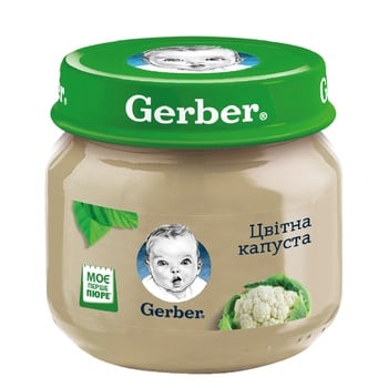 Vegetable puree Gerber cauliflower starch and salt free for 4+ month babies 80g - buy, prices for Auchan - photo 1