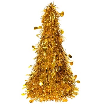 YUH Polyester Gold Christmas Tree Decoration 12x26cm