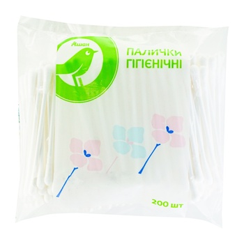 Auchan Hygienic Cotton Swabs 200pcs - buy, prices for Auchan - photo 1