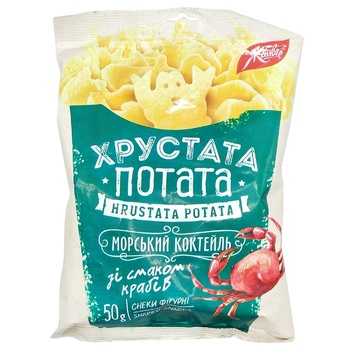 Снеки Жайвир Хрустата Потата Морской коктейль со вкусом крабов 50г - купить, цены на ЕКО Маркет - фото 1