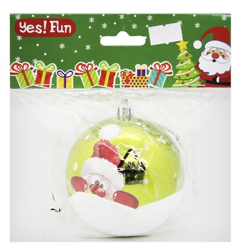 Украшение Yes!Fun Шар Дед Мороз 8см - купить, цены на За Раз - фото 1