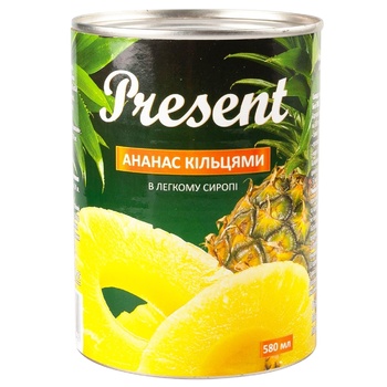 Present Pineapple Rings in Light Syrup 580ml 565g - buy, prices for EKO Market - photo 1