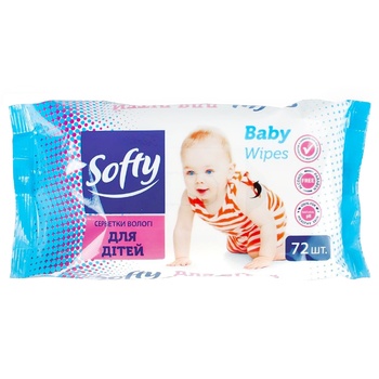 Серветки вологі Softy Baby дитячі 72шт