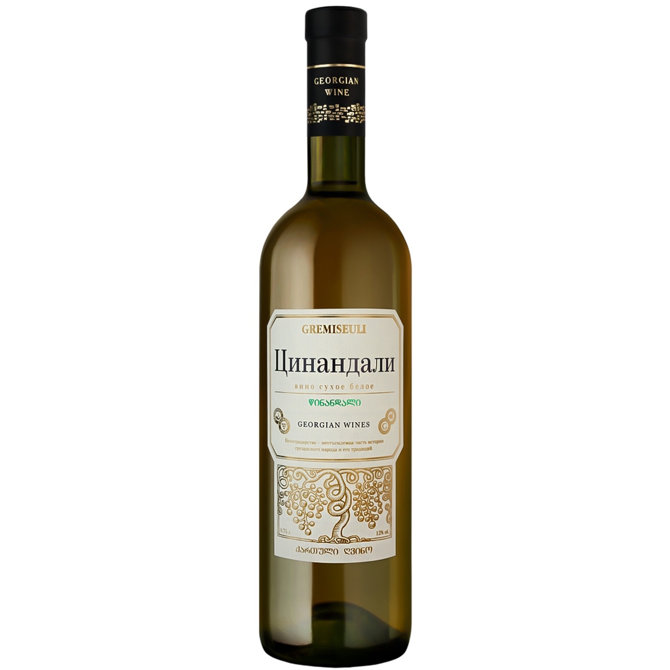 

Вино Gremiseuli Цинандали белое сухое 12% 0,75л