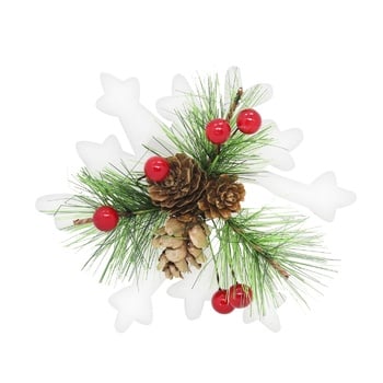 Stolyar Decoration Snowflake with Decor white 16cm HF20Y11-40