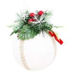 Украшение шар заснеженный 12см