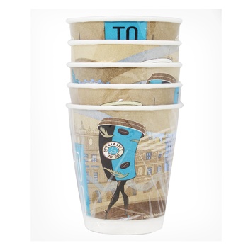 Smooth Two-layer Paper Cup 5pcs x 200ml - buy, prices for MegaMarket - photo 1