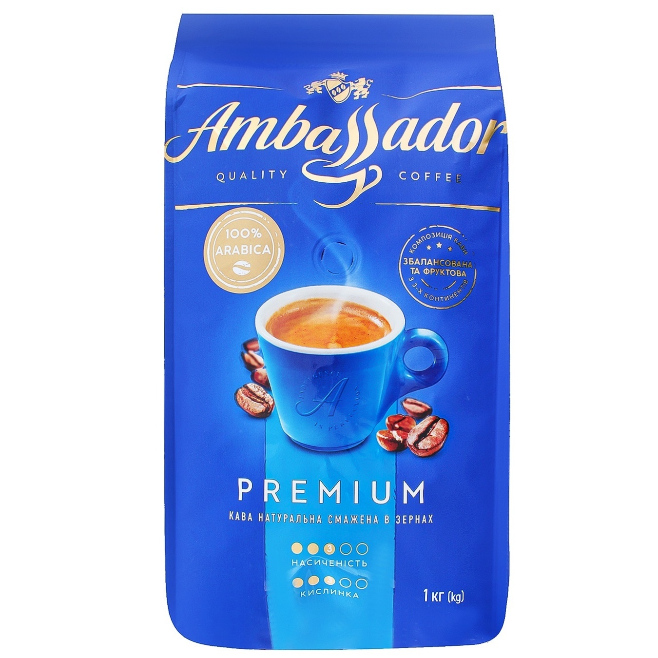 

Кофе Ambassador Premium жареный в зернах 1кг