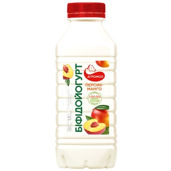 Agromol Peach-Mango Bifidoyogurt 1.5% 530g - buy, prices for Vostorg - photo 1