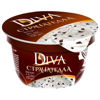 Йогурт Diva Страчателла 4% 150г - купити, ціни на Восторг - фото 1