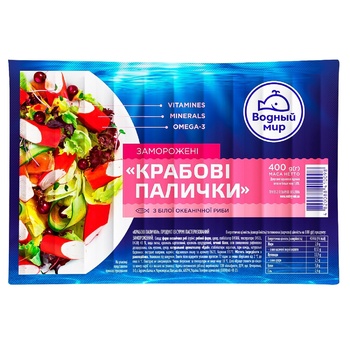 Палочки крабовые Водный Мир 400г - купить, цены на ЕКО Маркет - фото 1