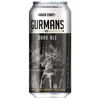 Gurmans Dark Beer can 0.5l - buy, prices for ULTRAMARKET - photo 1