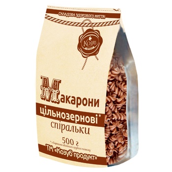 Макарони спіральки Козуб продукт цільнозернові 500г