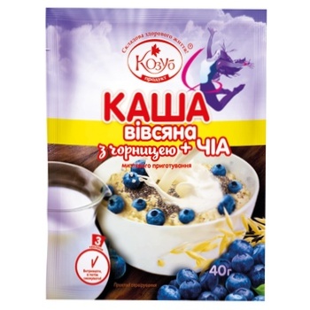 Каша Козуб вівсяна з чорницею і насінням чіа 40г - купити, ціни на Auchan - фото 2