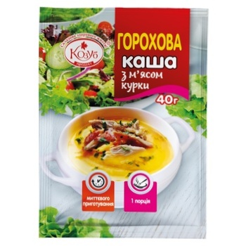 Каша горохова Козуб з м'ясом курки 40г