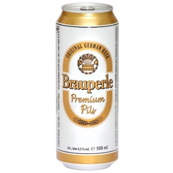 Brauperle Pils Light Beer 4.5% 0.5l - buy, prices for MegaMarket - photo 1