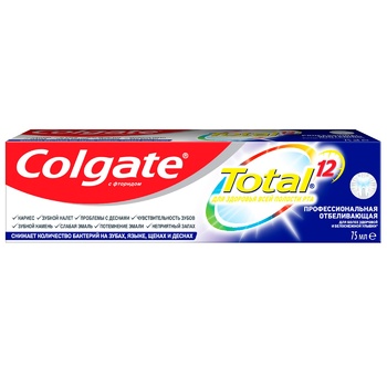 Зубна паста Colgate Total 12 Професійна Відбілююча комплексна антибактеріальна 75мл - купити, ціни на МегаМаркет - фото 5