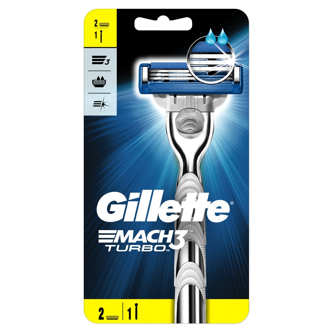 

Станок для бритья Gillette Mach 3 Turbo с 2 сменными картриджами