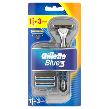 Gillette Blue3 with 3 Replaceable Cartridges Razor - buy, prices for MegaMarket - photo 1