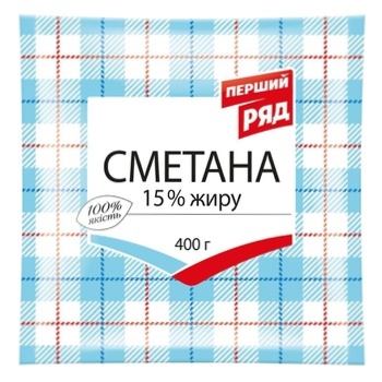 Сметана Перший Ряд 15% 400г - купити, ціни на - фото 1