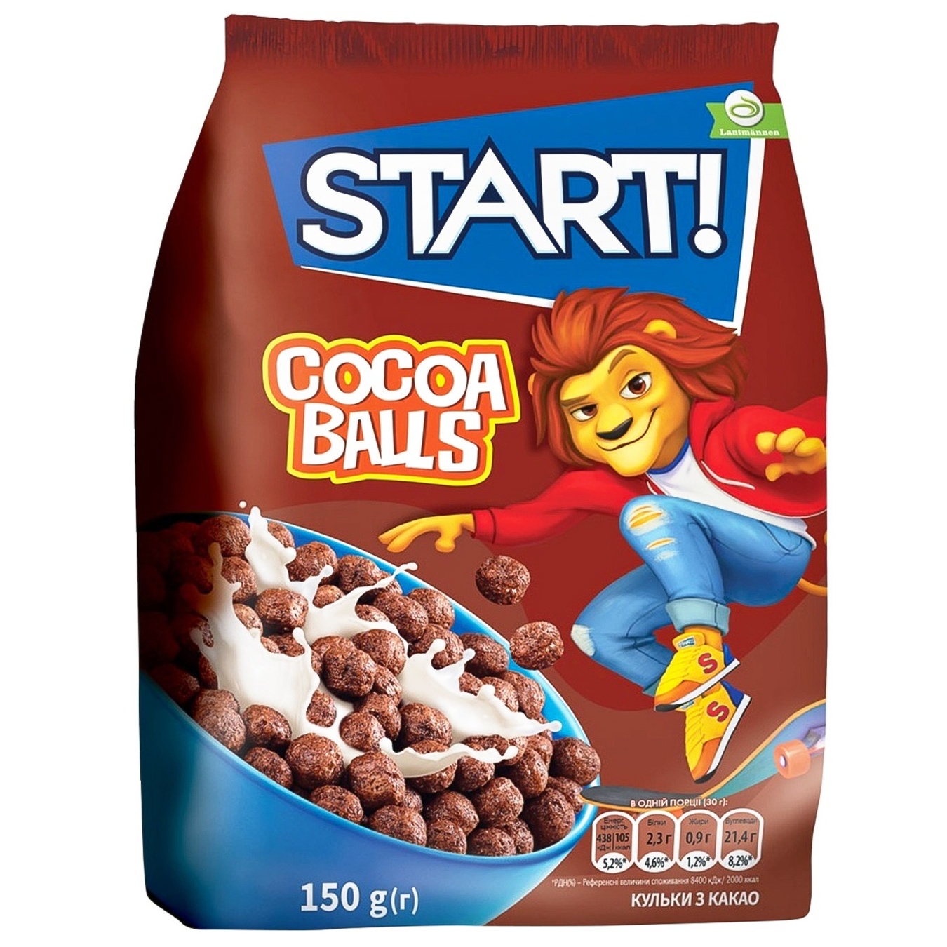 

Сухие завтраки Start! шарики с какао 150г
