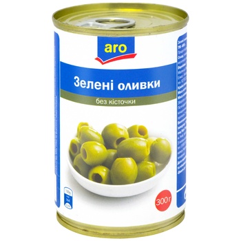 Оливки Aro зелені без кісточки 300г