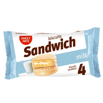 Sweet Arte Milk Sandwich Cookie 100g - buy, prices for EKO Market - photo 1